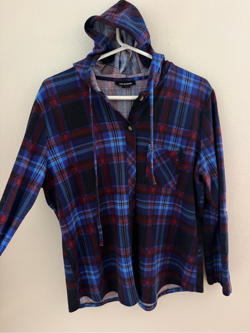 Joe Boxer Plaid Shirt - Blue, Burgundy & Purple